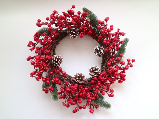 GHIRLANDA NATALE CON BACCHE T.23/45CM *6
