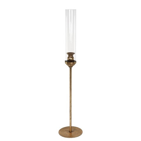 PORTACANDELA ORO D.15X74CM VETRO/METALLO