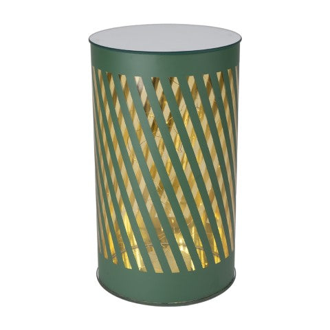 CILINDRO VERDE TWIST LED D.20X35CM VETRO