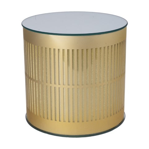 CILINDRO ORO LED D.20X20CM VETRO