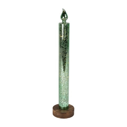CANDELA VERDE LED C.BASE D.8X40CM VETRO