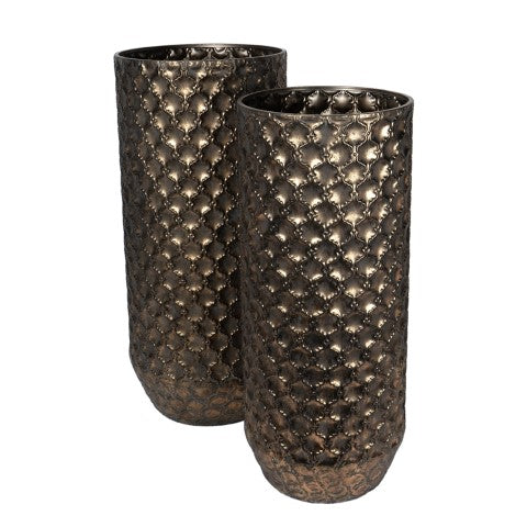 S/2 VASI BRONZO METALLO