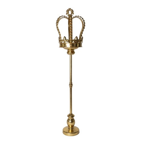 PORTACANDELA CORONA ORO D.22X94CM METALL
