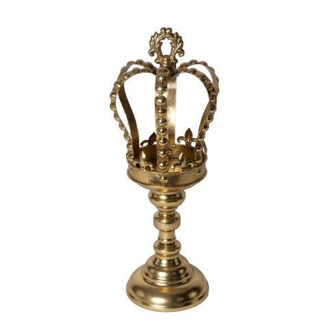PORTACANDELA CORONA ORO D.19X43CM METALL