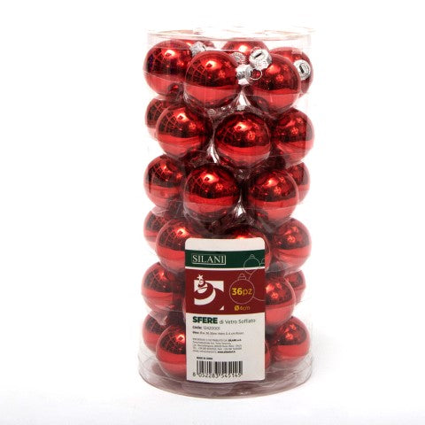 BOX 12 SFERE D.10CM ROSSO