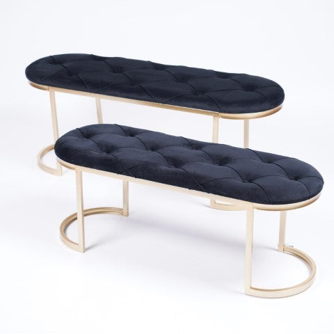 SET 2 PANCHE VEL.OVAL NERO 80X40X45