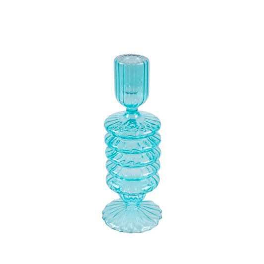 PORTACANDELA TIFFANY D.9X26CM VETRO