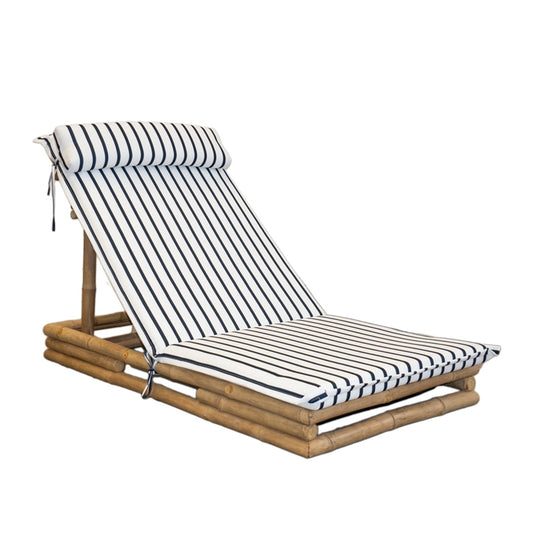 SEDUTA RIGHE BLU 140X60X80CM BAMBOO/POLI