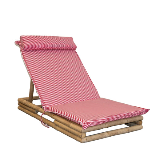 SEDUTA RIGHE ROSSE 140X60X80CM BAMBOO/PO