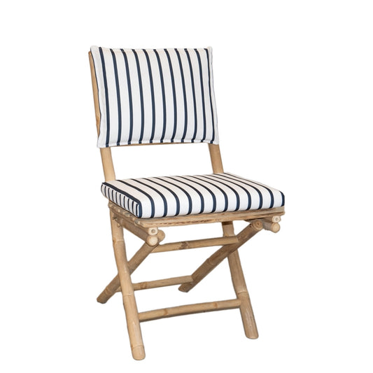 SEDIA RIGHE BLU 45X65X94CM BAMBOO/POLIES