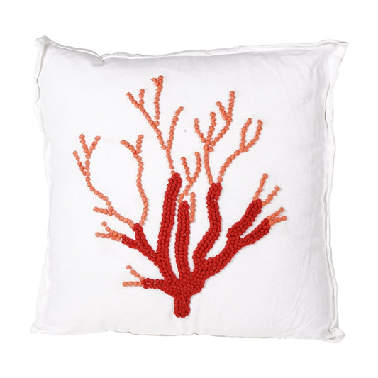 CUSCINO BIANCO DEC.CORALLO 45X45