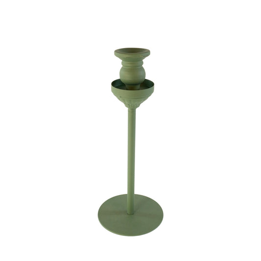 PORTACANDELA VERDE D.12X54 VETRO/MET