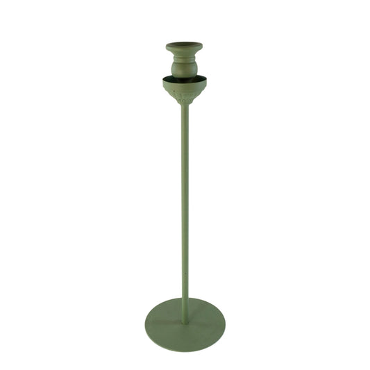 PORTACANDELA VERDE D.15X74 VETRO/MET