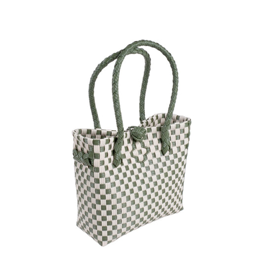 BORSA VERDE/BIANCA 23X10X22 PLA