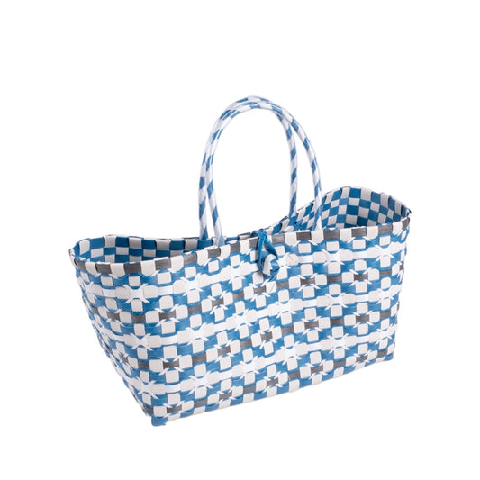 BORSA BLU/BIANCA 33X15X20CM PLA