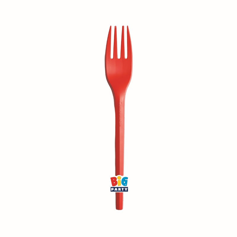 20 Forchette Ecolor cm.16 Rosso