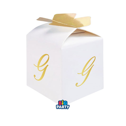 10 Scatoline Cubetto Fiocco Lettera G