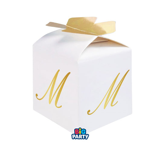 10 Scatoline Cubetto Fiocco Lettera M