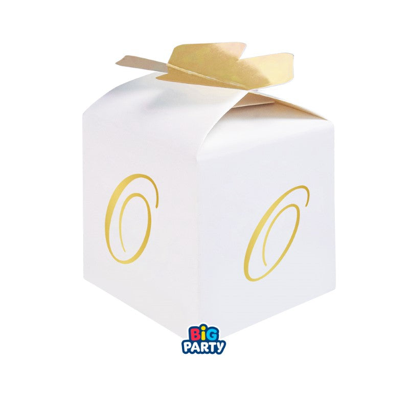 10 Scatoline Cubetto Fiocco Lettera O