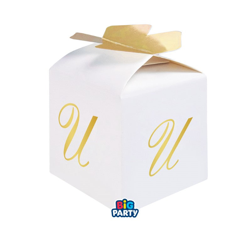 10 Scatoline Cubetto Fiocco Lettera U