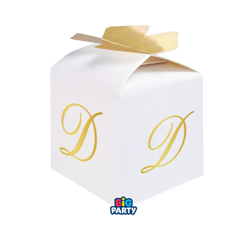 10 Scatoline Cubetto Fiocco Lettera D