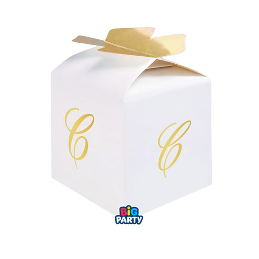 10 Scatoline Cubetto Fiocco Lettera C