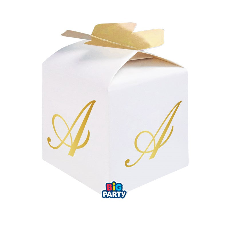 10 Scatoline Cubetto Fiocco Lettera A