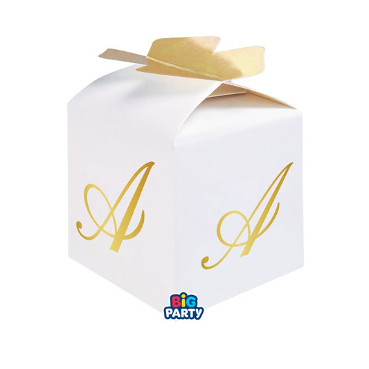10 Scatoline Cubetto Fiocco Lettera A
