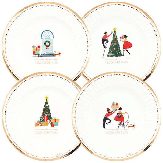 CF.8 PIATTI CM 23  CHRISTMAS STORY 4 ASS