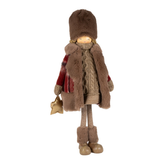 BAMBINA ROSSO SCOZZESE H.50CM POLIESTERE