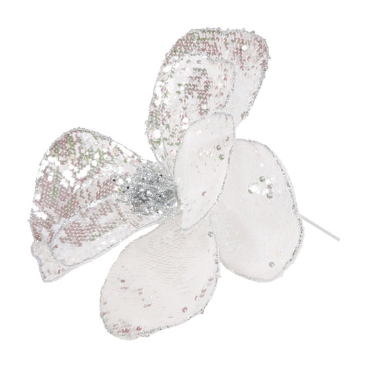 MAGNOLIA PAILLETTES BIANCHE D.30CM PVC