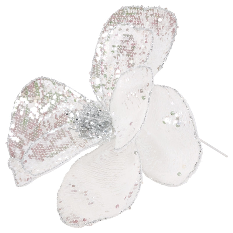 MAGNOLIA PAILLETTES BIANCHE D.50CM PVC