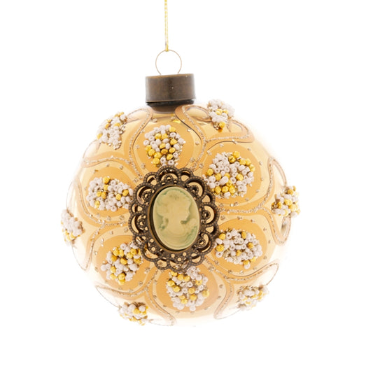 SFERA ORO DEC.CAMEO D.12CM VETRO