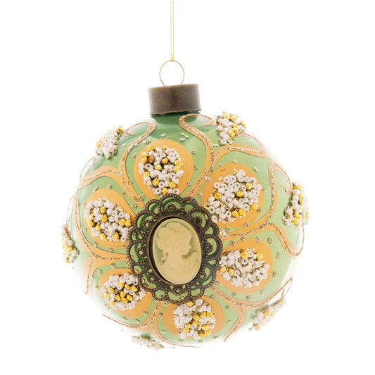 SFERA VERDE DEC.CAMEO D.12CM VETRO