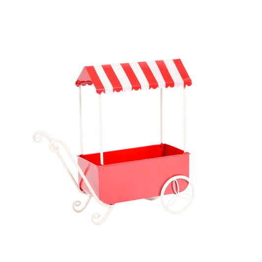 CARRETTINO ROSSO/BIANCO 35X13X35CM METAL