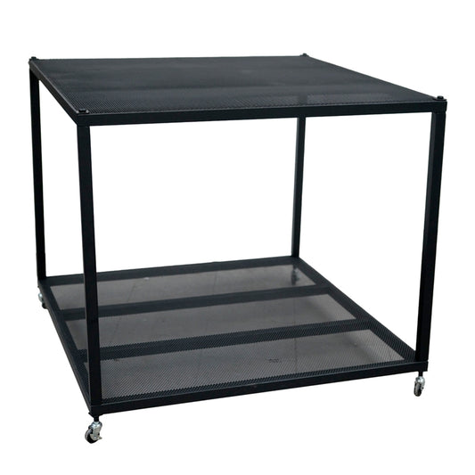 SCAFFALE NERO C.RUOTE 100X100X80CM METAL