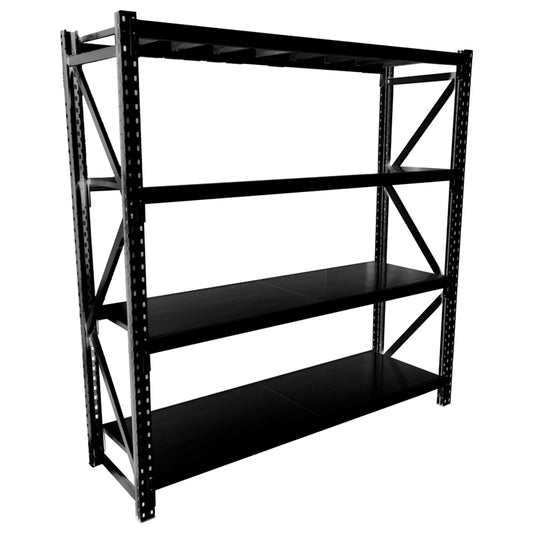 SCAFFALE NERO 200X60X200CM METALLO