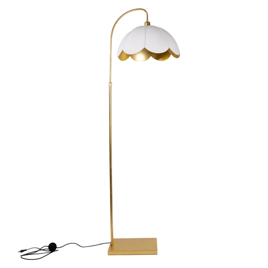 LAMPADA DA TERRA BIANCA/ORO 57X50X180CM