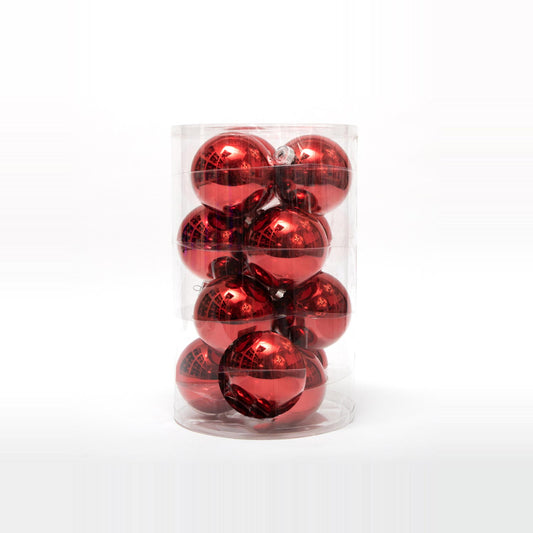 BOX SFERA D.15CM ROSSO METALLIZATO