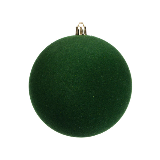 BOX SFERE D.15CM VERDE FORESTA FLOCCATO