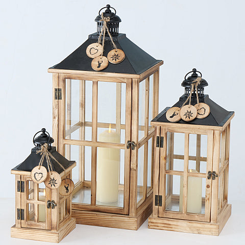 SET 3 LANTERNE TAUERN H. 31-66 CM