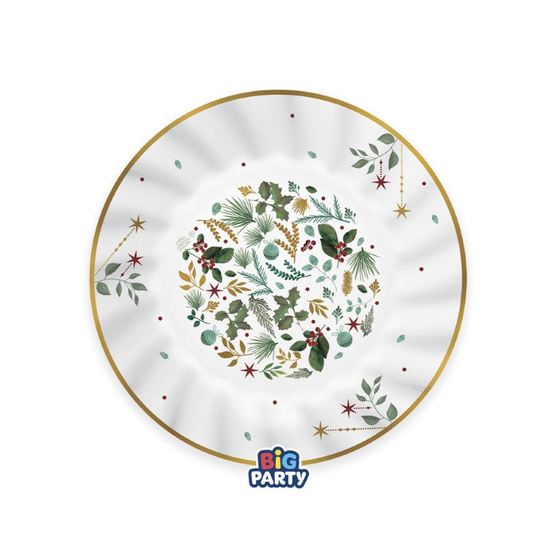 6 Piatti cm.20 White Christmas