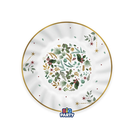 6 Piatti cm.20 White Christmas