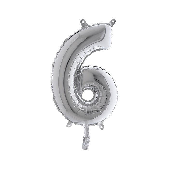 Pall. Mylar Numero 6 cm.36 (14") Argento