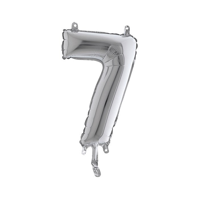 Pall. Mylar Numero 7 cm.36 (14") Argento