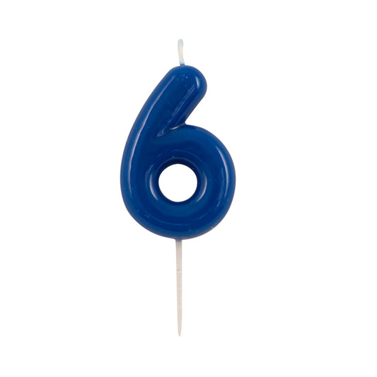 CANDELINA GLOSSY N 6  CM 10.5 BLU C/PICK