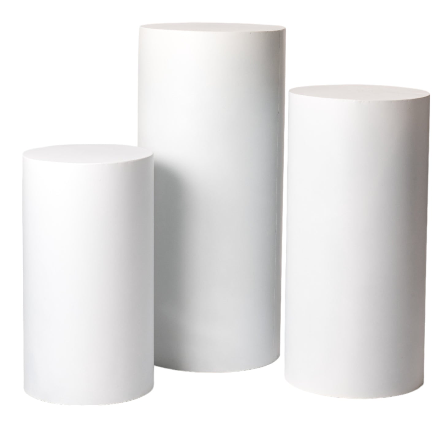 COLONNE TONDE S/3 METALLO BIANCHE D 33 H