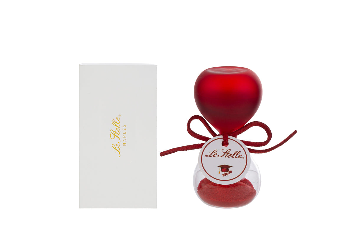 CLESSIDRA VETRO ROSSA SATINAT0 H8CM