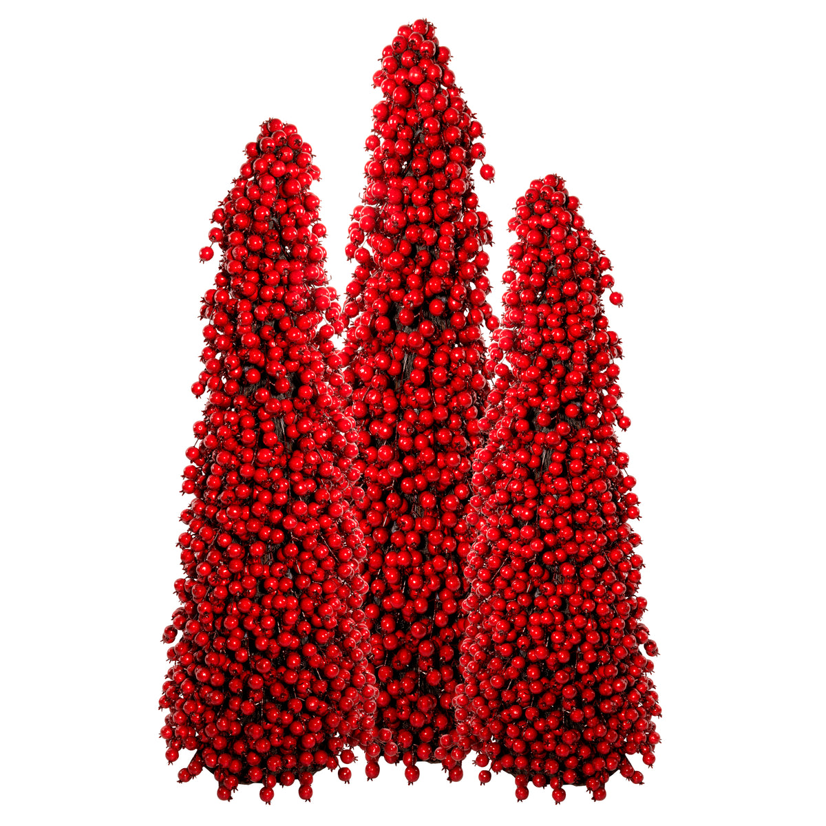 S/3 CONI BACCHE ROSSE PVC