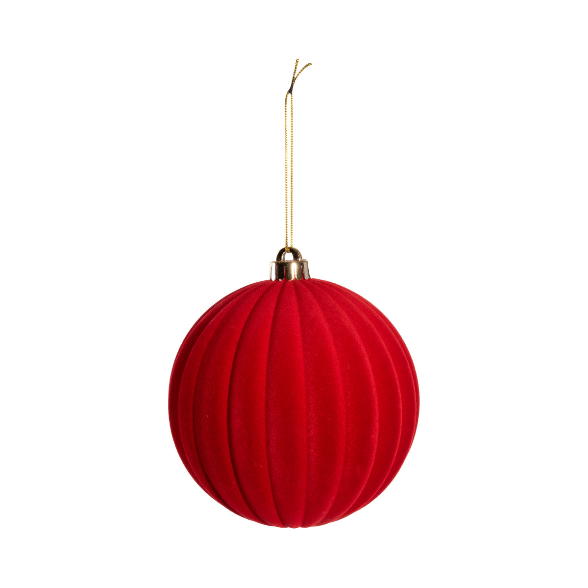 SFERA ROSSO FLOCCATO D.30CM PVC